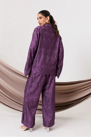 Plum lace embroidery co-ord set